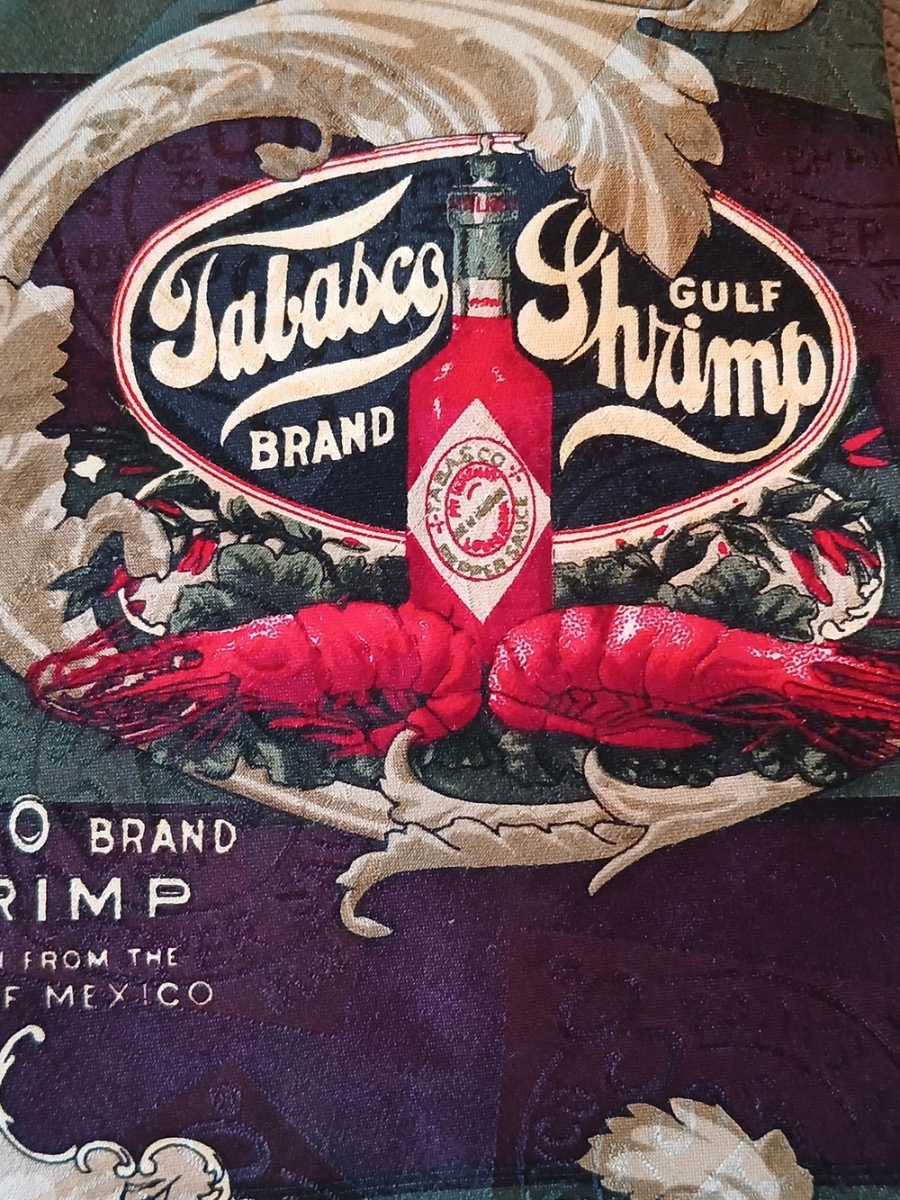 Tabasco Gulf Shrimp Graphic Silk Tie — Red, Black, Cream
